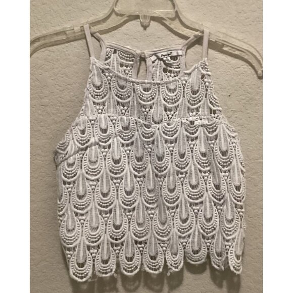 Papaya White Lace Crop Top With Intricate Pattern For Women Size s - Picture 1 of 5